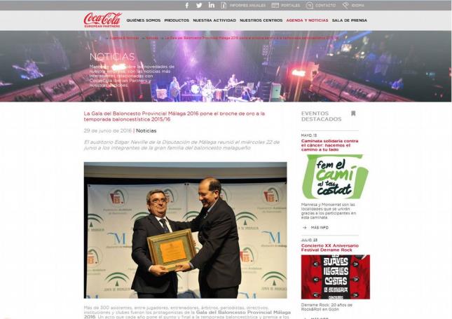 Página Web Coca-cola Iberian Partners