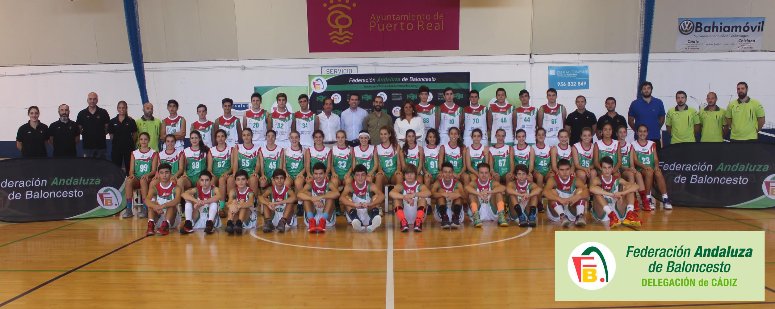 Foto de Familia de las Selecciones FAB Cádiz Infantil y Cadete.