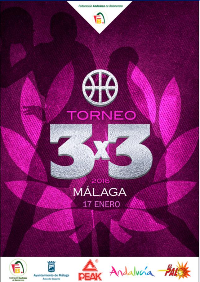 Cartel Torneo 3x3 U18 - Málaga