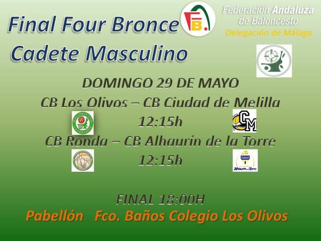 Cartel F4 Cadete Masc. Bronce